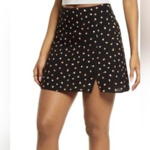 Bp. Black Floral Print Woven Skirt size small